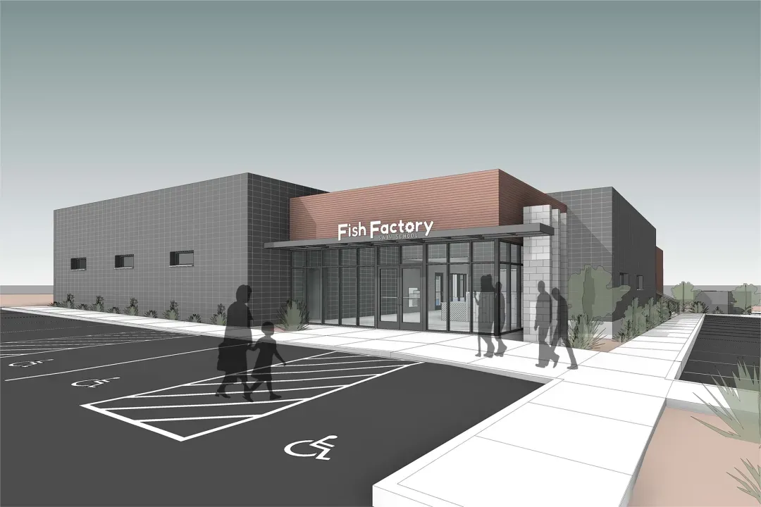 Fish Factory Swim School - 3D Rendering - Exterior Front