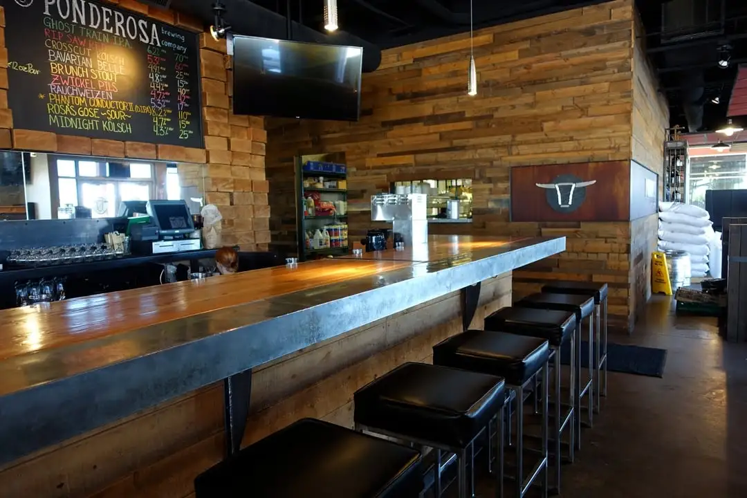 View of the beer menu from the bar.