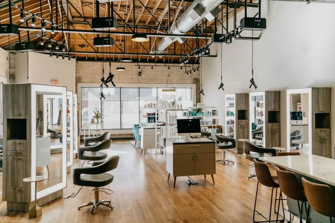 View of salon from the back of the building.