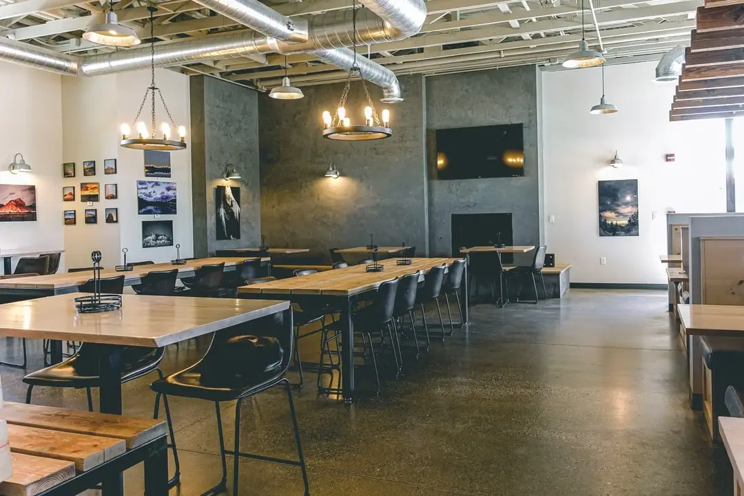 Village Pizza - Interior Views - Fireplace and Comfortable Seating