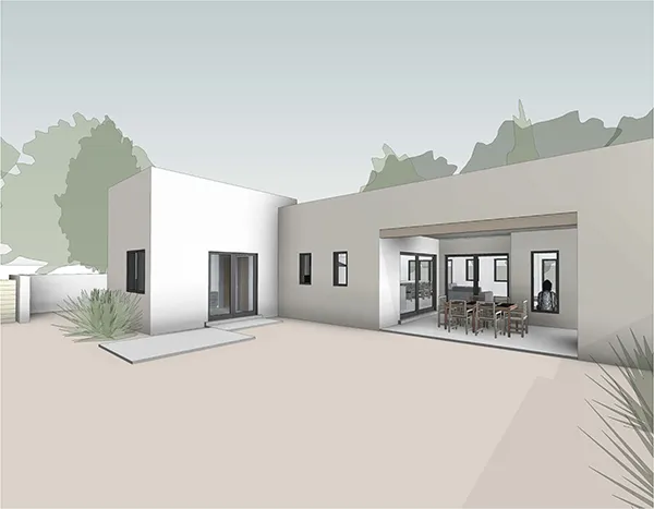 Memmer Residence - 3D Renderings - Exterior - Backyard View