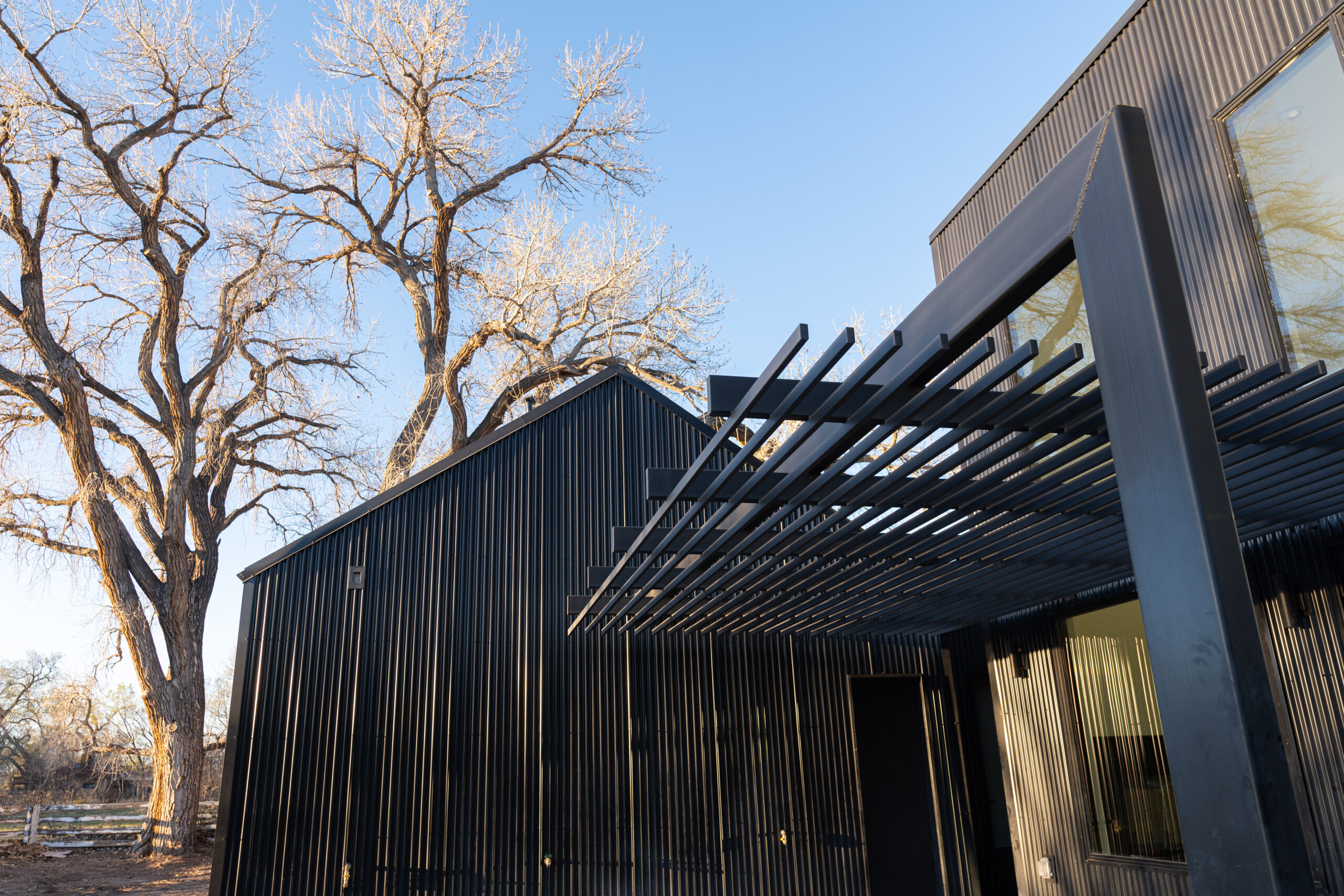 Masters and Borin property with steel pergola in the front